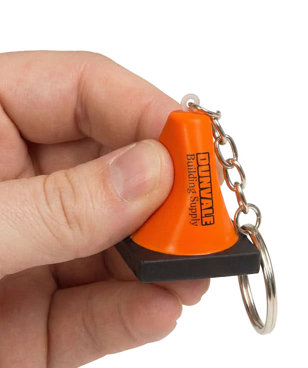 Construction Cone Stress Reliever Keychain
