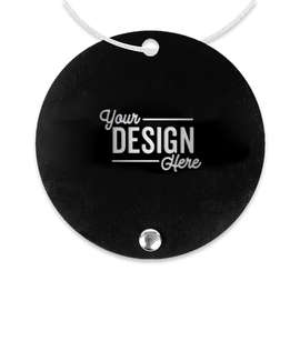 Laser Engraved Jet Setter Circle Luggage Tag - Color: Black