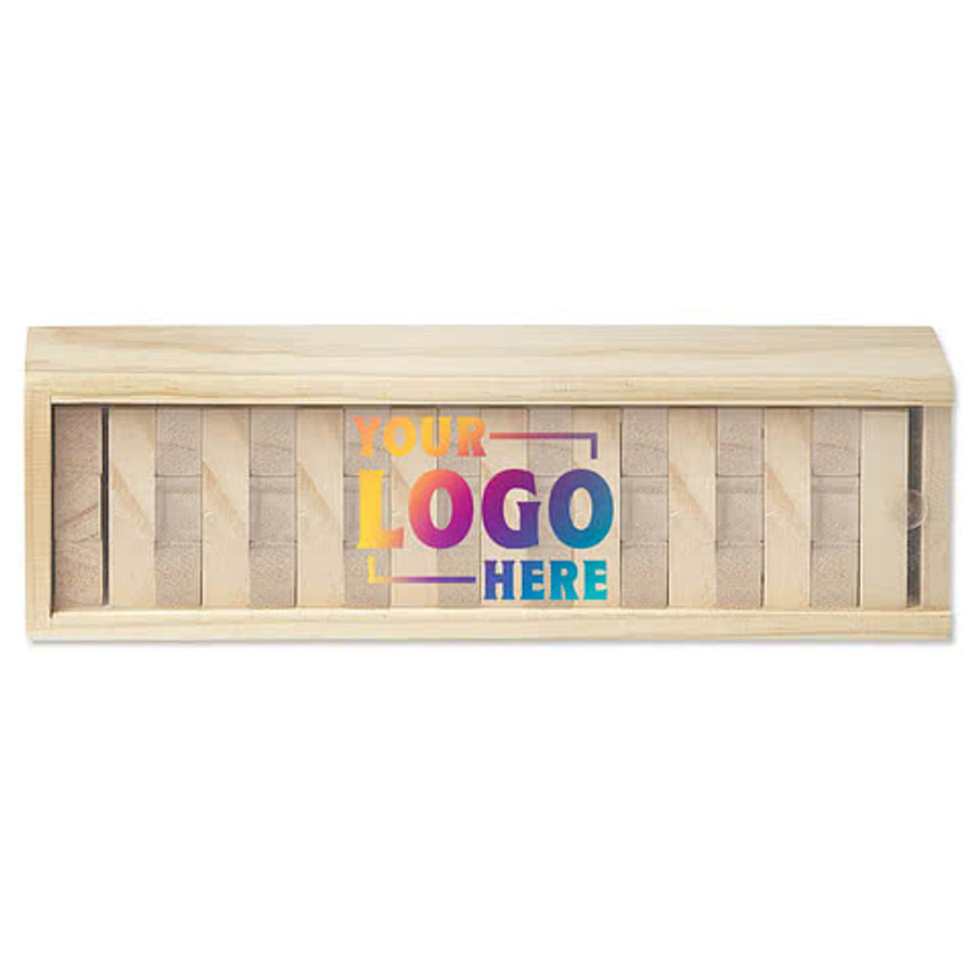 Tumbling Tower Wood Block Stacking Game in Wood