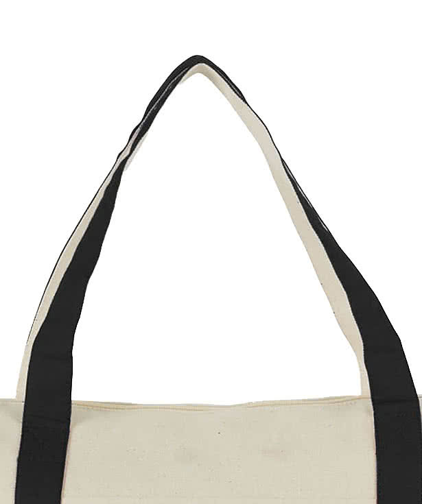 Full Color Large Classic Cotton Canvas Zippered Tote Bag