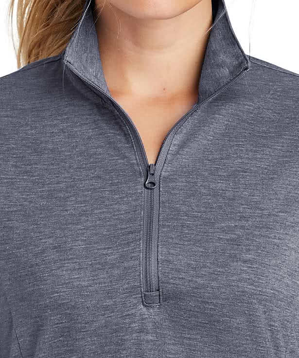 Sport-Tek Women's Tri-Blend Quarter Zip Performance Shirt