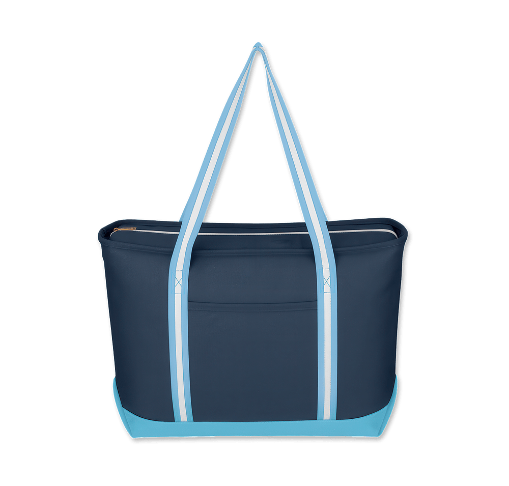 Large Cotton Canvas Admiral Zippered Tote Bag-default