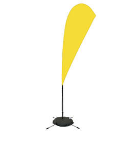 Full Color 8’ Streamline Teardrop Flag with Cross Base - Color: Yellow