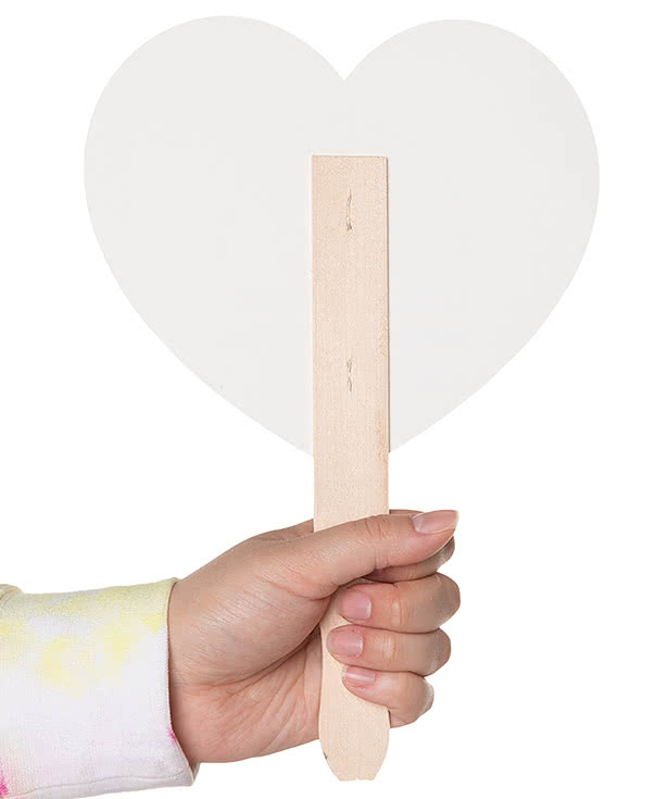 Full Color Heart Shaped Hand Fan