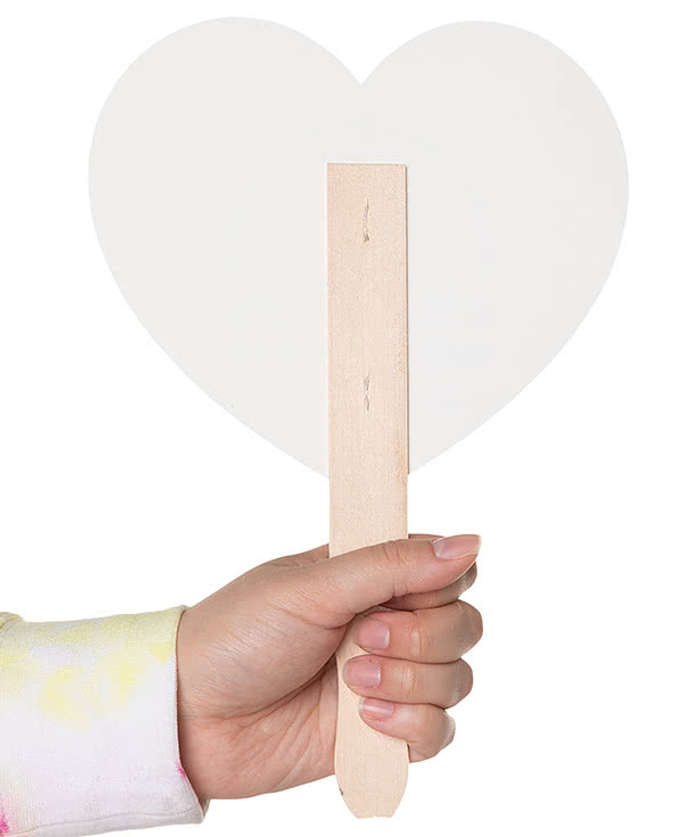 Full Color Heart Shaped Hand Fan