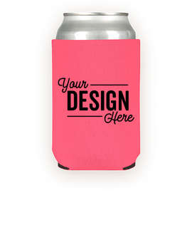 Foldable Neoprene Can Cooler - Color: Coral