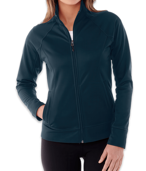 Elevate Women's Okapi Knit Full Zip Performance Sweatshirt in Navy