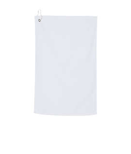 Carmel Grommeted 100% Cotton Velour Golf Towel - Color: White