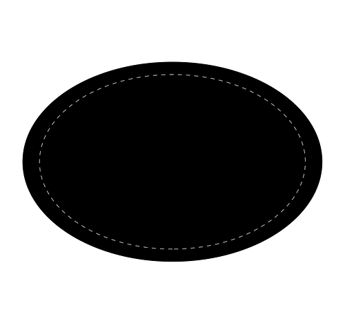 Full Color 3" x 2" Oval Roll Labels (Roll of 500) in Black 