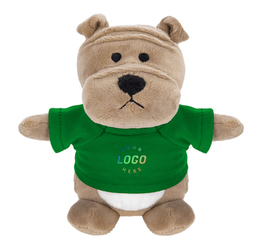 Full Color Bean Bag Buddies 6" Bulldog Plush Animal in Kelly Green