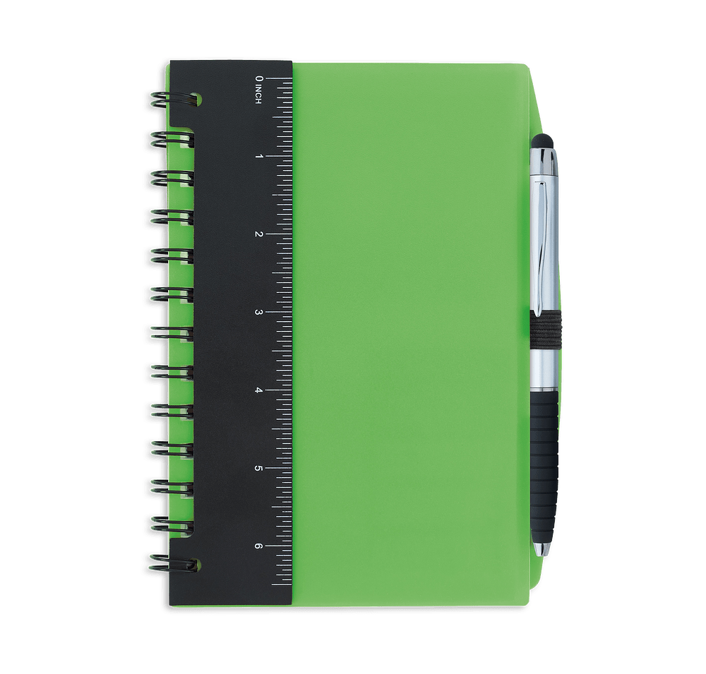 Ruler Notebook with Sticky Flags and Stylus Pen-default