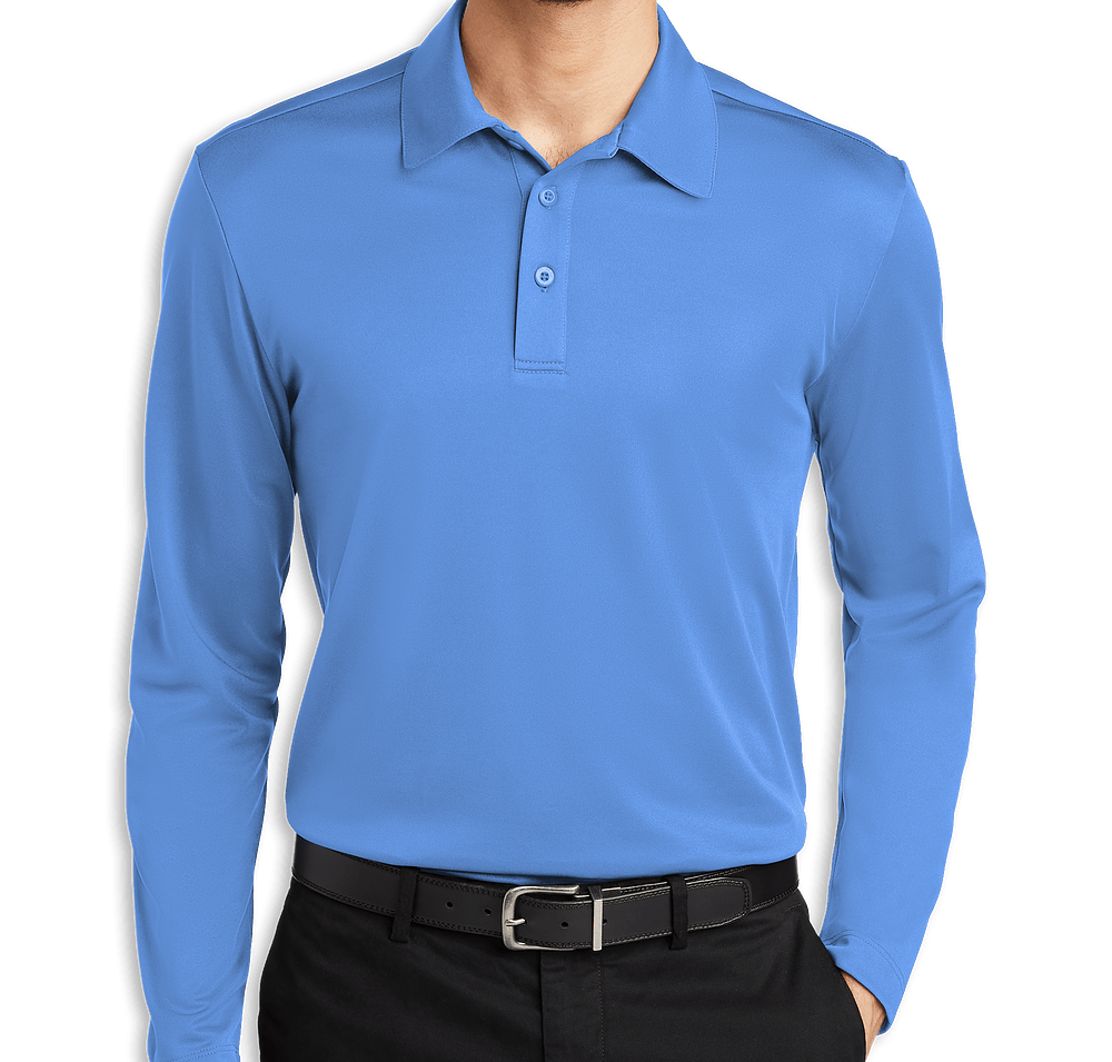 Port Authority Silk Touch Long Sleeve Performance Polo - Printed-default
