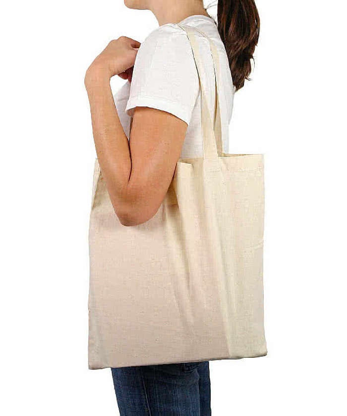Budget 100% Cotton Natural Printed Tote Bags - Custom Tote Bags With Y