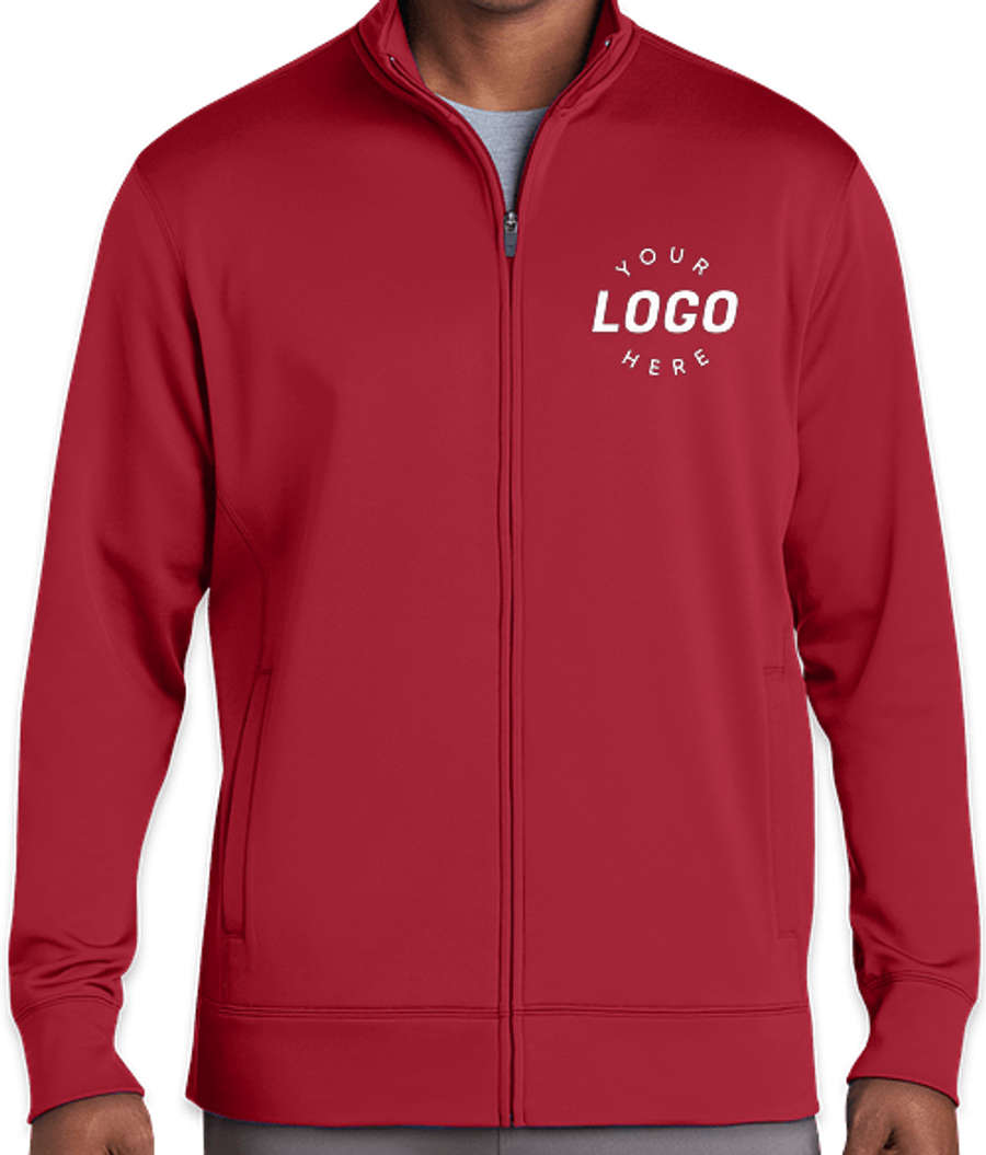 Sport-Tek Sport-Wick Tech Fleece Full Zip Jacket in Deep Red