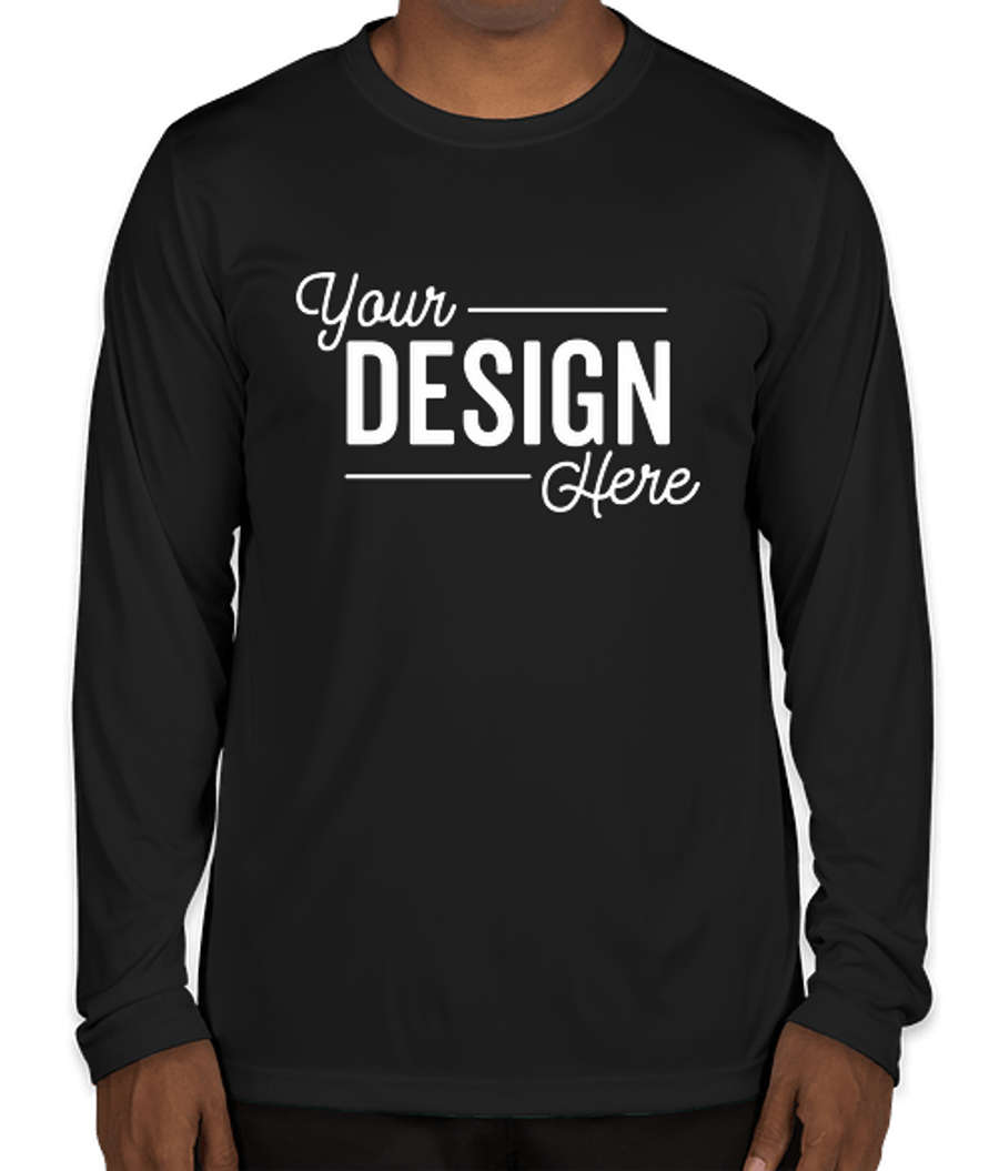 Team 365 Zone Long Sleeve Performance Shirt in Black