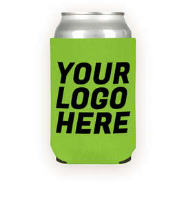 Foldable Neoprene Can Cooler - Color: Fluorescent Green