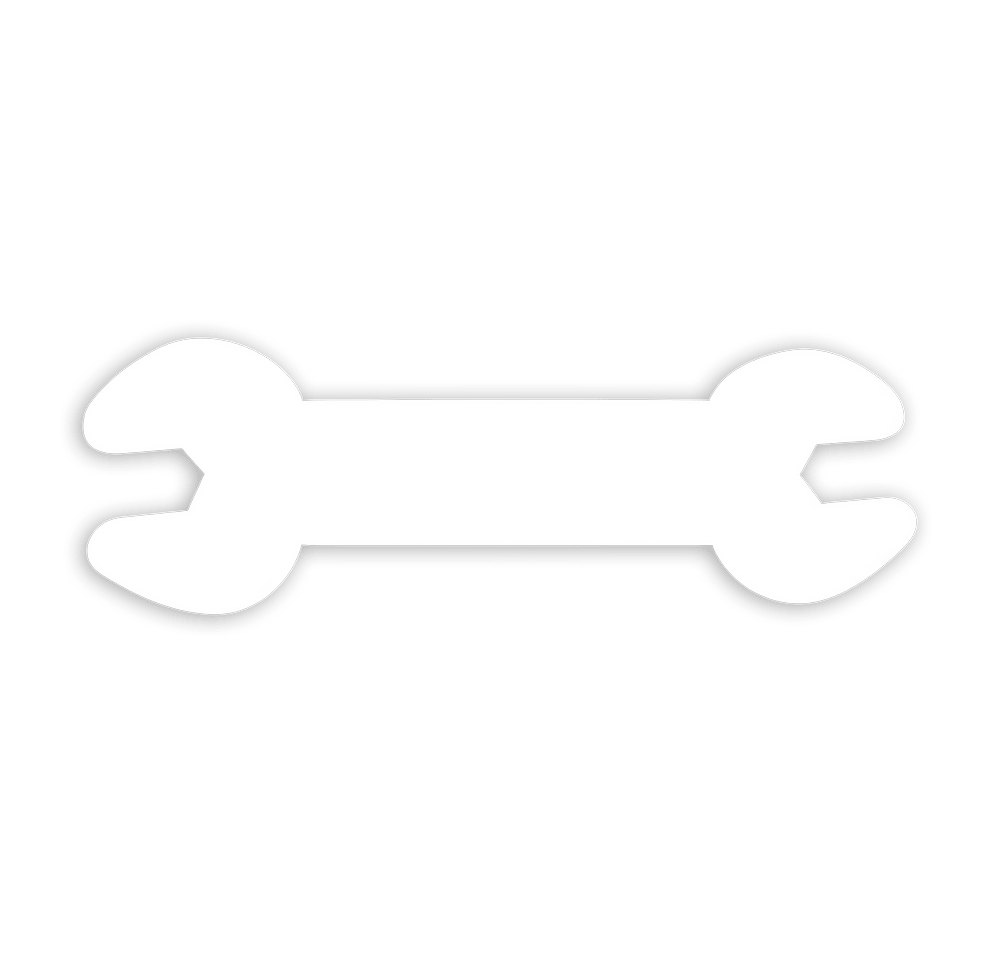 Full Color Re-Stick-It 1.375 in. x 4.125 in. Wrench Shaped Reusable Decal-default