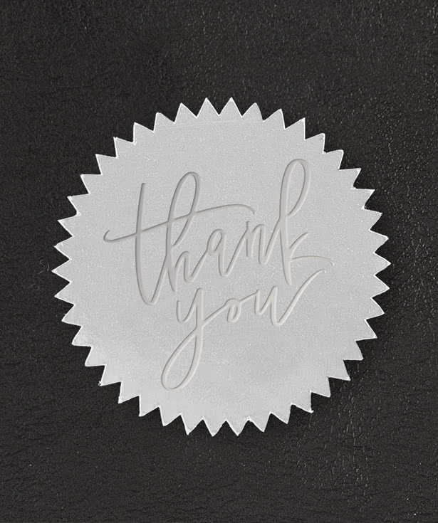 Embossed 1.5" Star Roll Labels (Roll of 500)