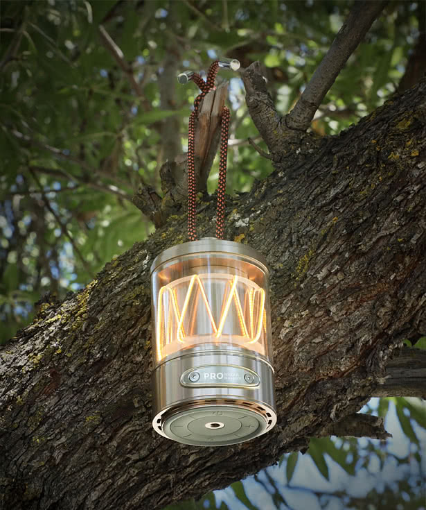 Laser Engraved Glamper Lantern Light Up Speaker