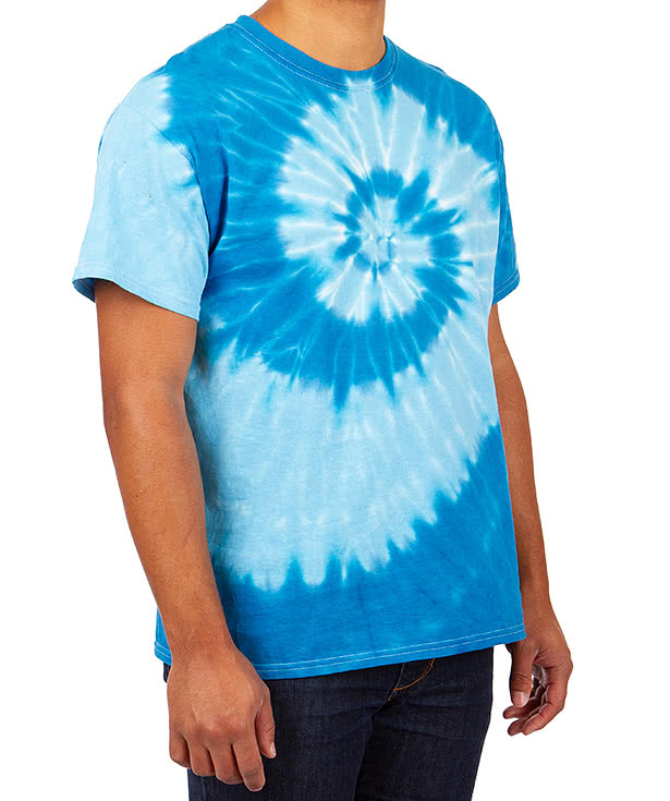 Dyenomite 100% Cotton Two-Tone Spiral Tie-Dye T-shirt