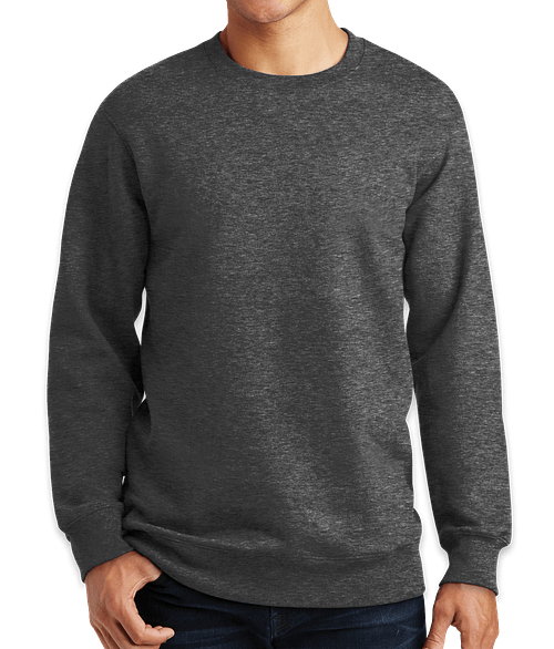 Port & Company Fan Favorite Crewneck Sweatshirt in Dark Heather Grey