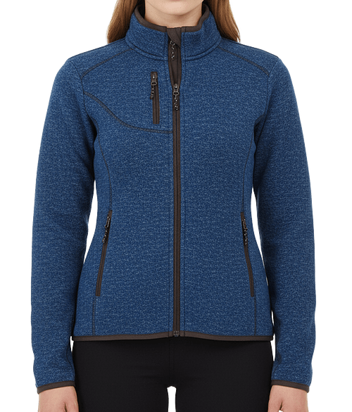 Elevate Women’s Tremblant Sweater Knit Full Zip Jacket in Metro Blue Heather