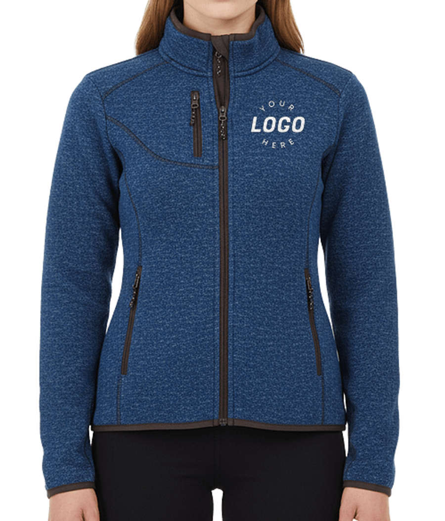 Elevate Women’s Tremblant Sweater Knit Full Zip Jacket in Metro Blue Heather