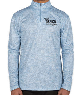 Badger Heather Quarter Zip Performance Shirt - Color: Columbia Blue