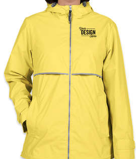 Charles River Women's New Englander Hooded Rain Jacket - Color: Buttercup / Reflective