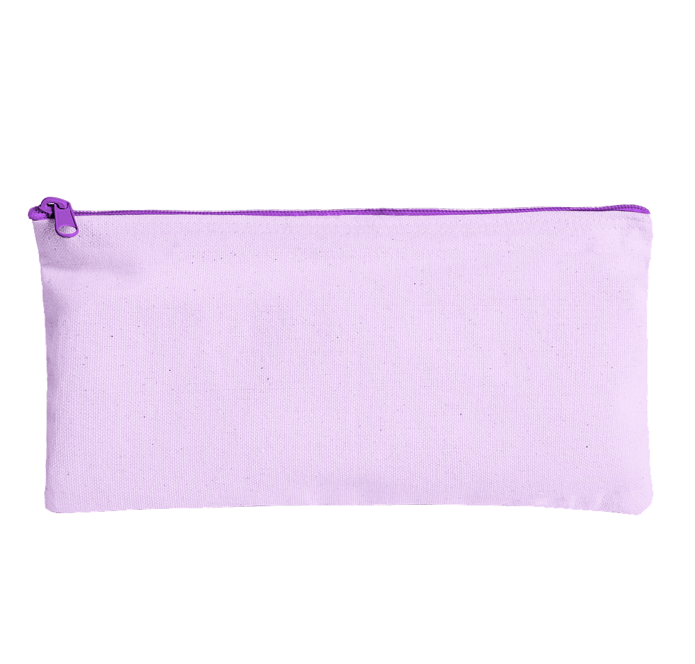 Large Colored Canvas Pouch with Colored Zipper-default