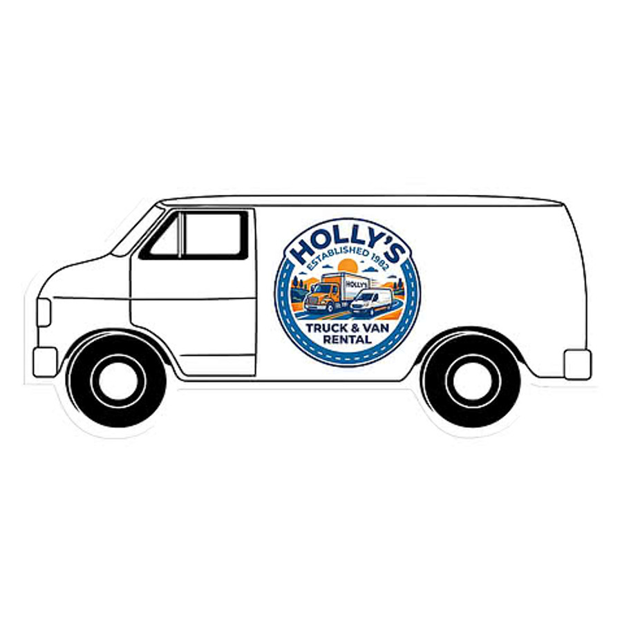 Full Color Re-Stick-It 1.5 in. x 3.5 in. Van Shaped Reusable Decal in Van