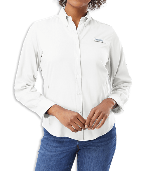 Columbia Women's Tamiami II Long Sleeve Fishing Shirt - Printed in White