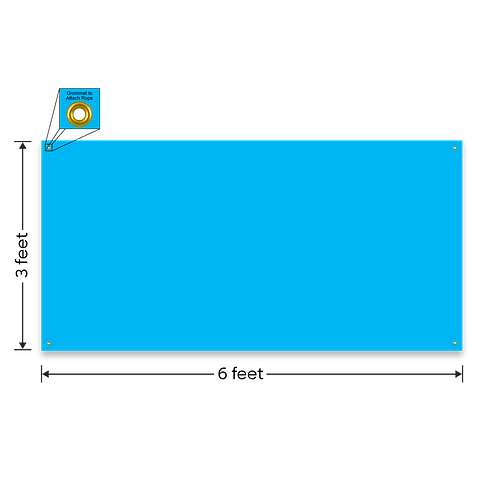 Full Color 6' x 3' Vinyl Banner - Color: Columbia Blue