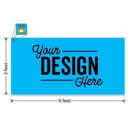 Full Color 6' x 3' Vinyl Banner - Color: Columbia Blue