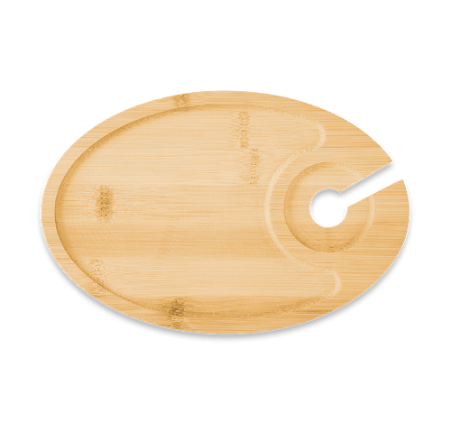 Laser Engraved Wine & Dine Recessed Bamboo Tray with Wine Glass Holder in FSC BAMBOO