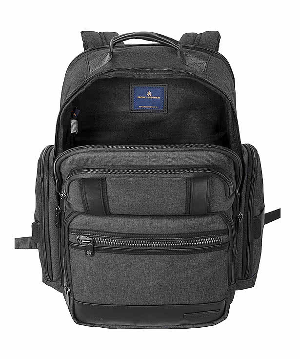 Brooks Brothers Grant Leather Trim 16" Computer Backpack
