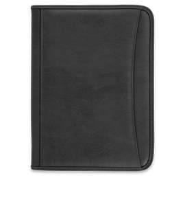 Debossed DuraHyde Zippered Padfolio - Color: Black