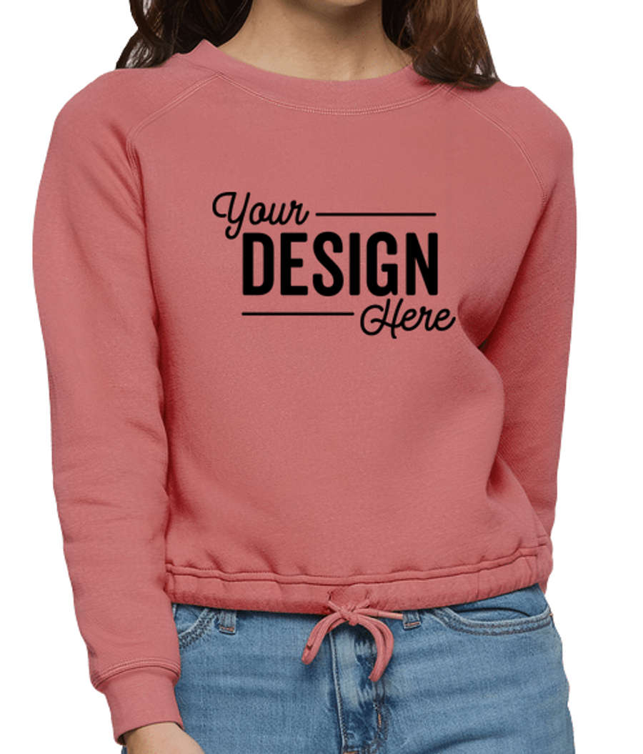 Live & Tell by LAT Women's Boxy Drawcord Hem Crewneck Sweatshirt in Mauvelous