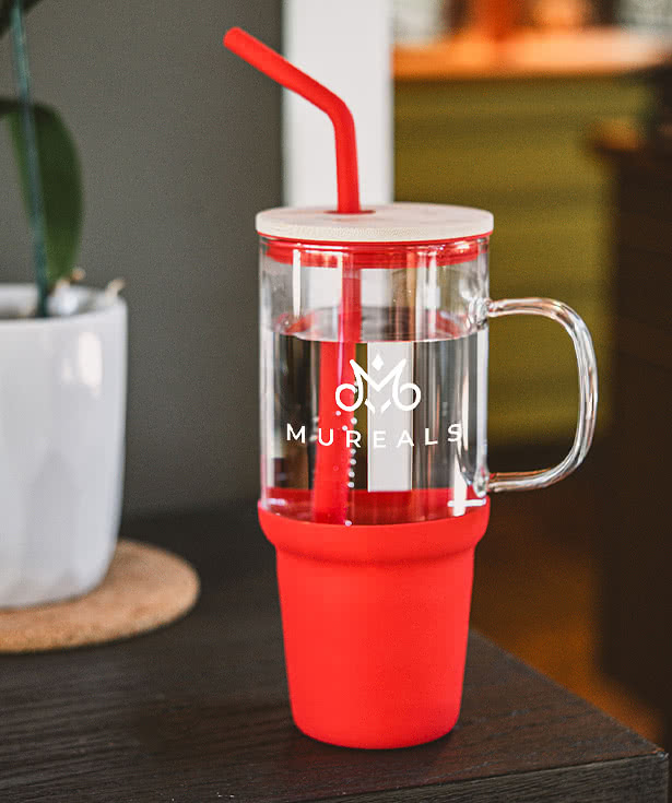 32 oz. Evelyn Glass Tumbler with Straw