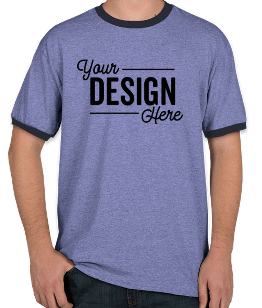 Port & Company Ringer T-shirt in Heather Royal / Navy