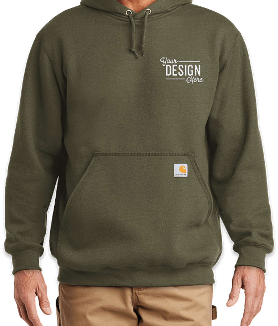 Carhartt Midweight Pullover Hoodie - Embroidered in Moss