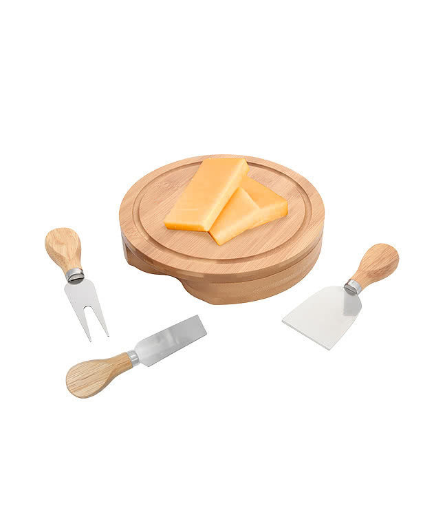 Laser Engraved 3-Piece Bamboo Cheese Server Kit