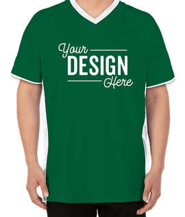 Augusta Cutter+ UPF 50 V-Neck Jersey - Color: Dark Green / White