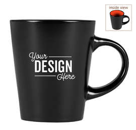 12 oz. Ceramic Two-Tone Noir Mug - Color: Black / Orange