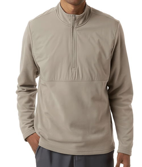 Adidas Ultimate365 Cozy Recycled Fleece Quarter-Zip Pullover in Putty Beige