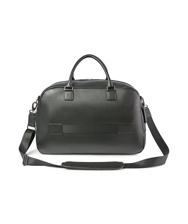 Debossed Samsonite Leather Weekender Duffel Bag