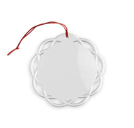 Shatterproof Flat Ornament - Color: Clear with Red Cord