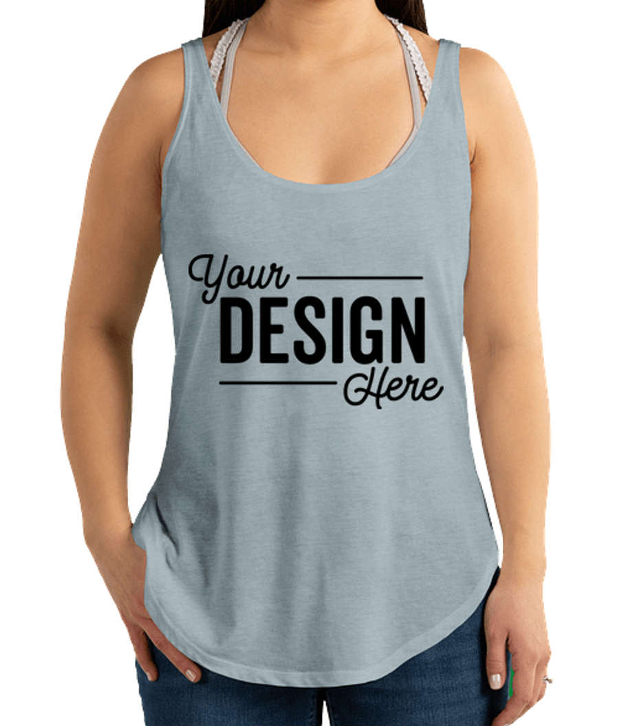 Next Level Women's Festival Side Slit Tank in Stonewash Denim