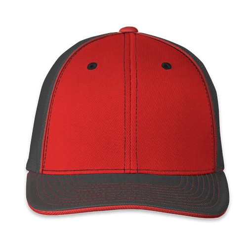 Pacific Headwear Flexfit Trucker Hat in Red / Graphite