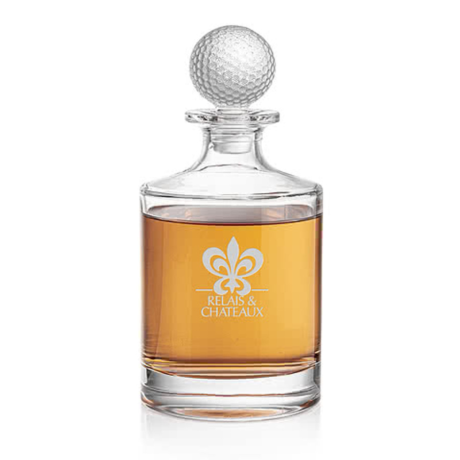 Laser Etched 30 oz. Fairway Golf Decanter with Lid in Clear